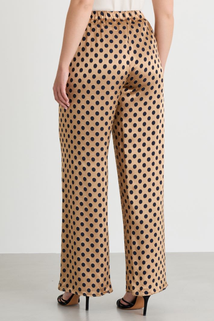 Polka-dot satin trousers - CAMEL - Intrend - 4