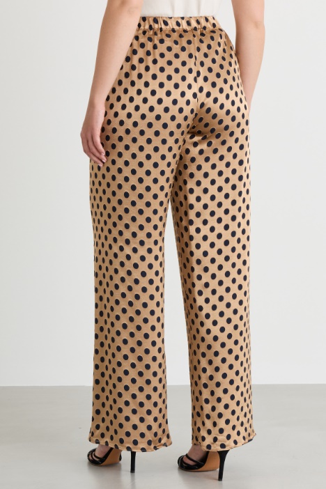 Pantalone in raso a pois