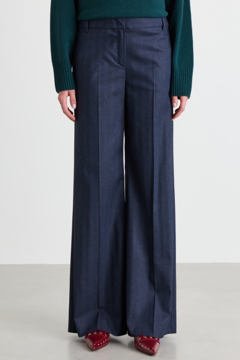 Pantalone wide leg effetto jeans