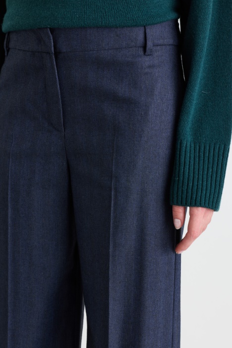 Pantalone wide leg effetto jeans