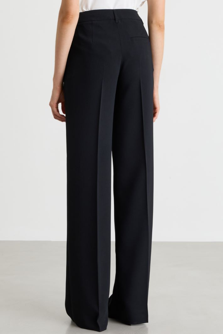 Pantalone in crepe - NERO - Intrend - 4