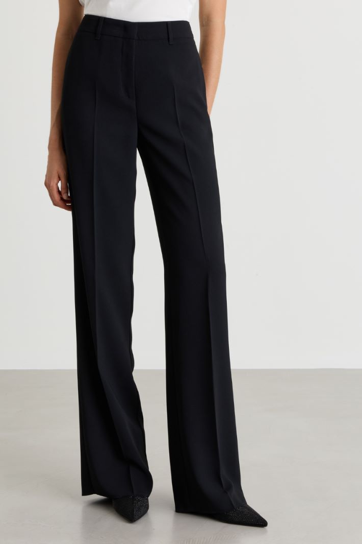 Pantalone in crepe - NERO - Intrend - 2