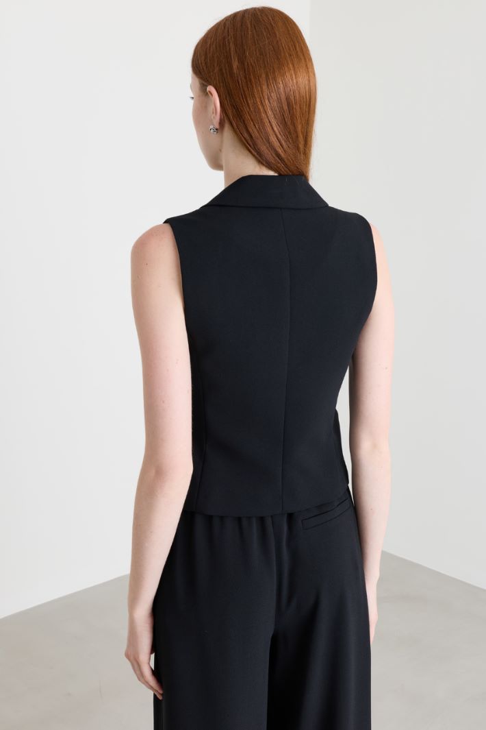 Gilet en satin mat - NOIR - Intrend - 4