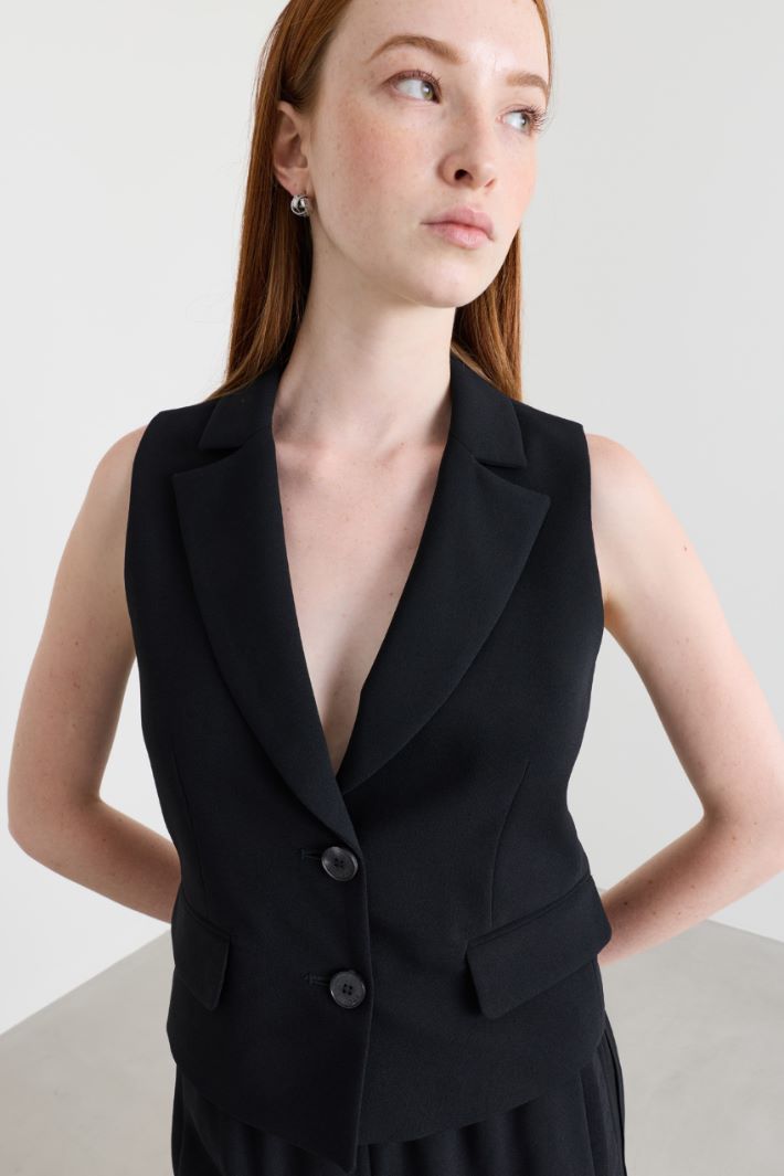 Gilet en satin mat - NOIR - Intrend - 3