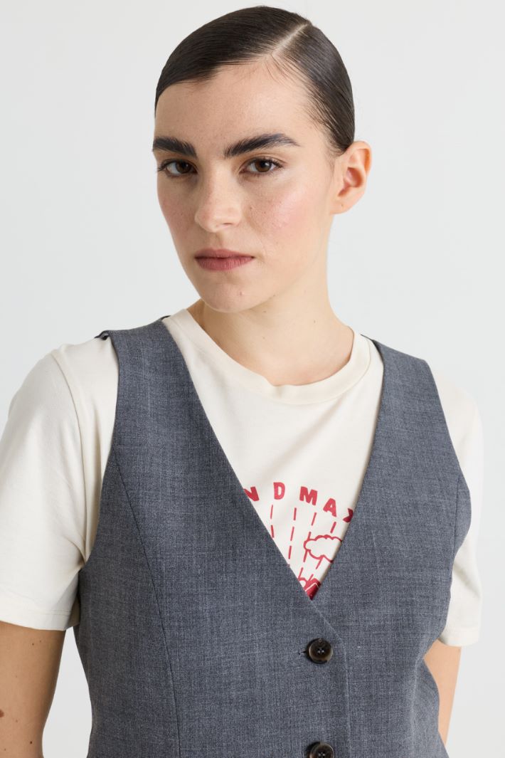 Fitted Waistcoat with Pockets - GREY - Intrend - 3