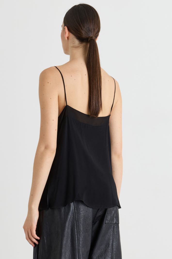 Top sottoveste in georgette - NERO - Intrend - 4