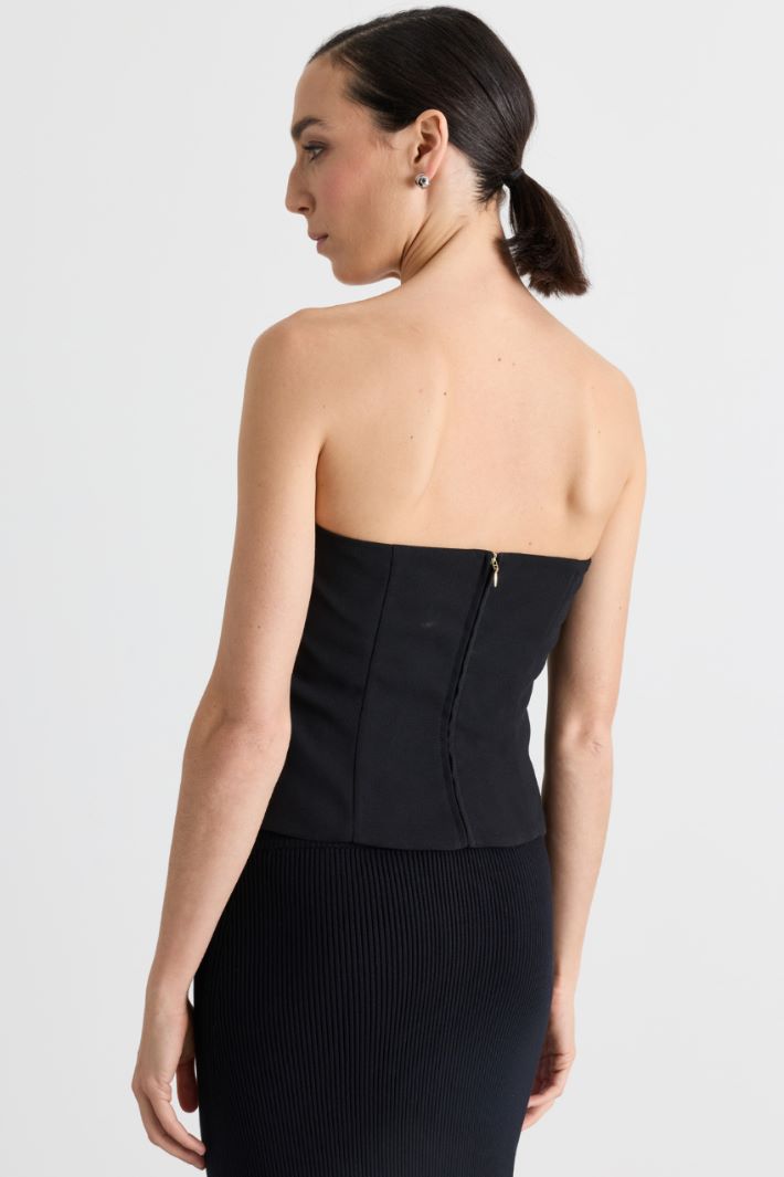 Top bustier in raso opaco - NERO - Intrend - 4