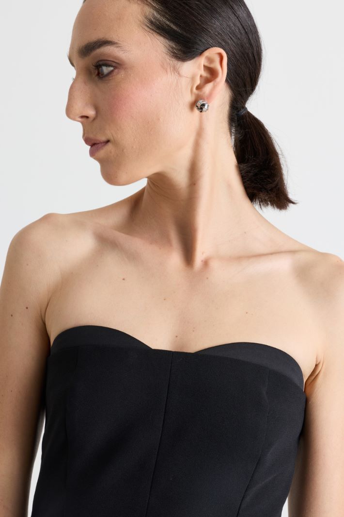 Top bustier in raso opaco - NERO - Intrend - 3