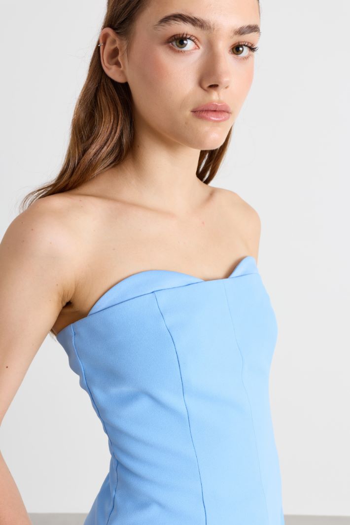 Top bustier in raso opaco - AZZURRO - Intrend - 3