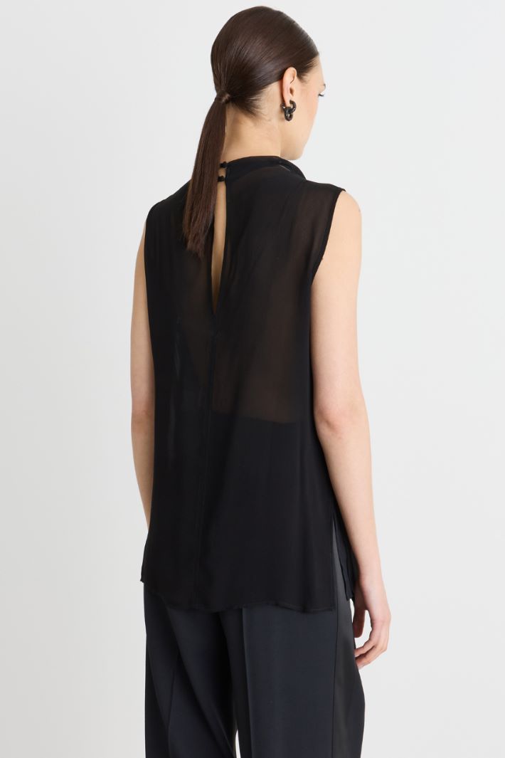 Blusa in georgette - NERO - Intrend - 4