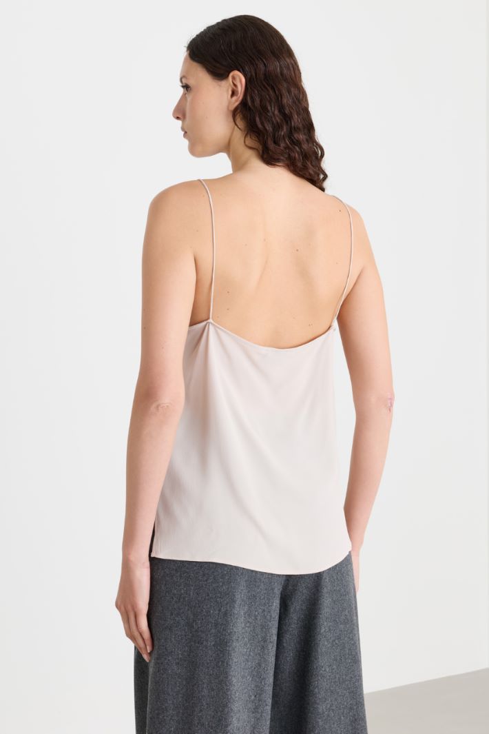 Top sottoveste in misto seta - ROSA - Intrend - 4