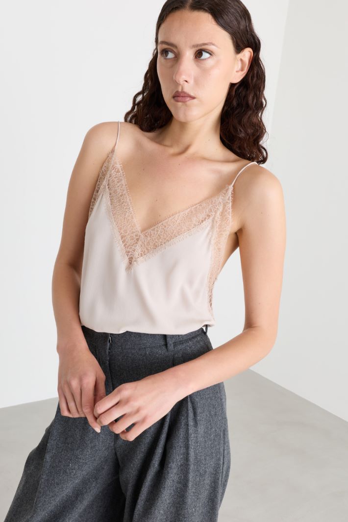 Top sottoveste in misto seta - ROSA - Intrend - 2