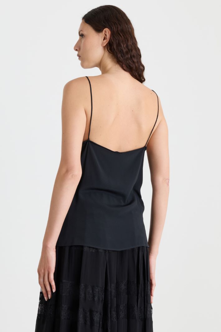 Top sottoveste in misto seta - NERO - Intrend - 4