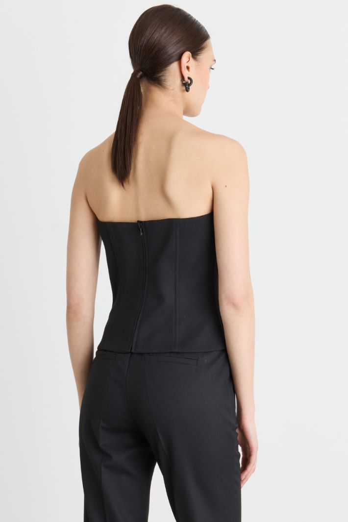 Bustier ricamato con strass - NERO - Intrend - 4