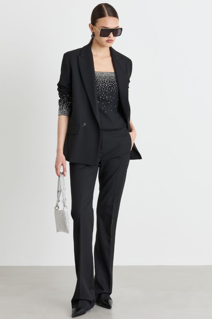 Bustier ricamato con strass - NERO - Intrend