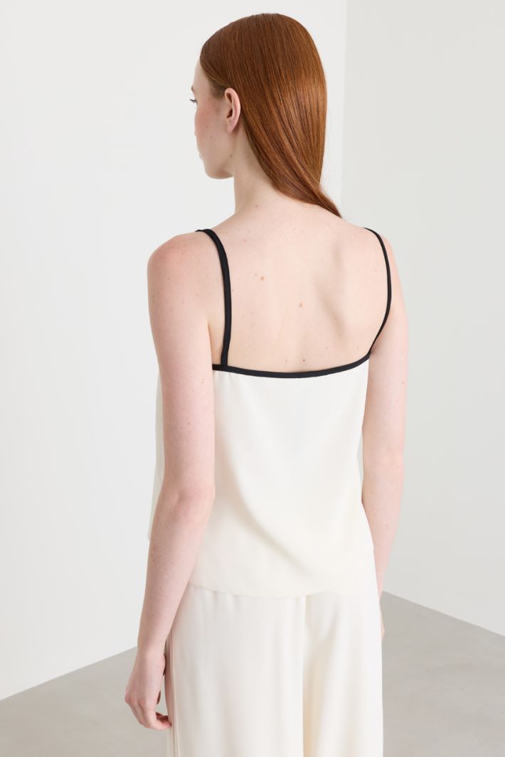 Slip top con dettagli a contrasto - BIANCO - Intrend - 4
