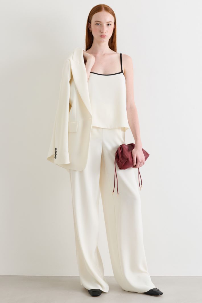 Slip top con dettagli a contrasto - BIANCO - Intrend