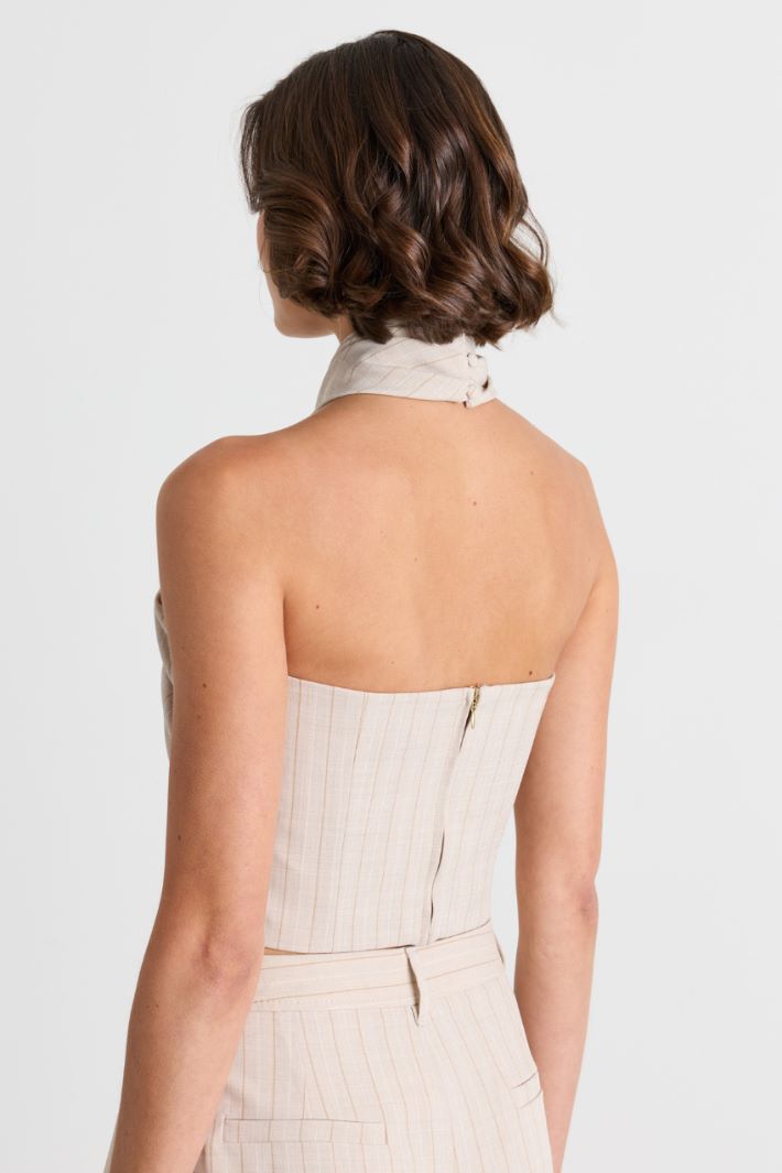 Top corto incrociato - BEIGE - Intrend - 4