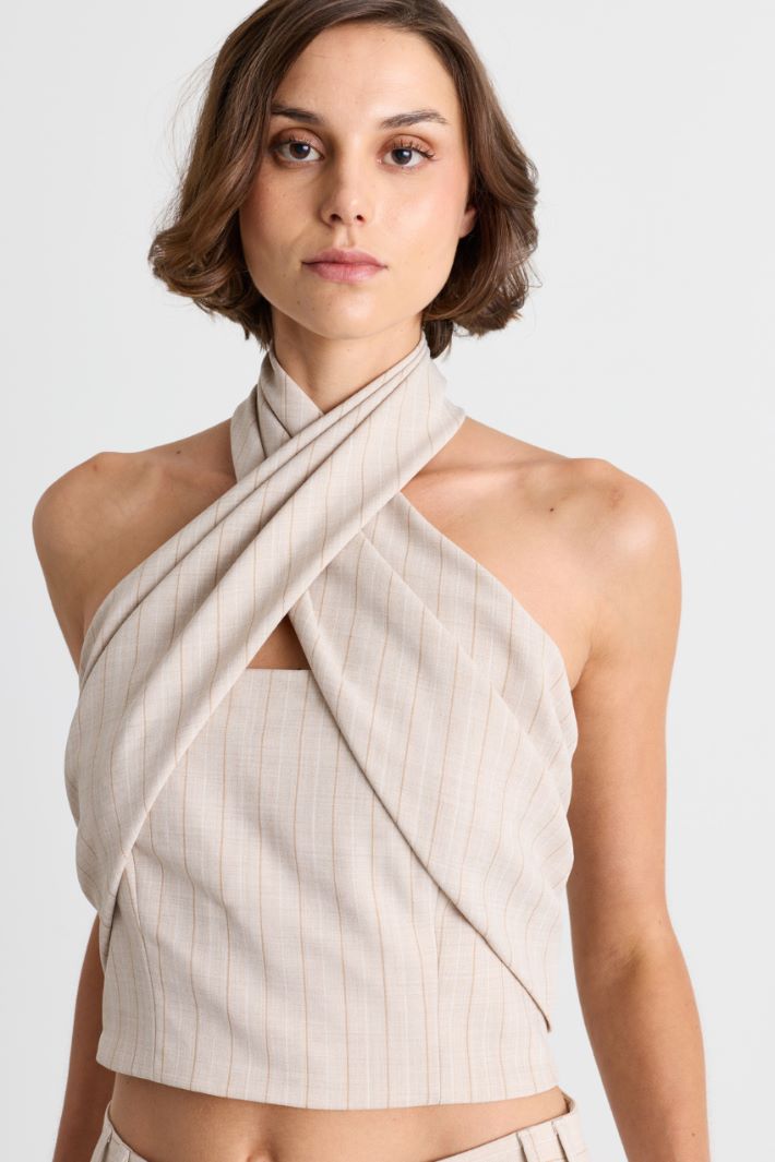 Top corto incrociato - BEIGE - Intrend - 3