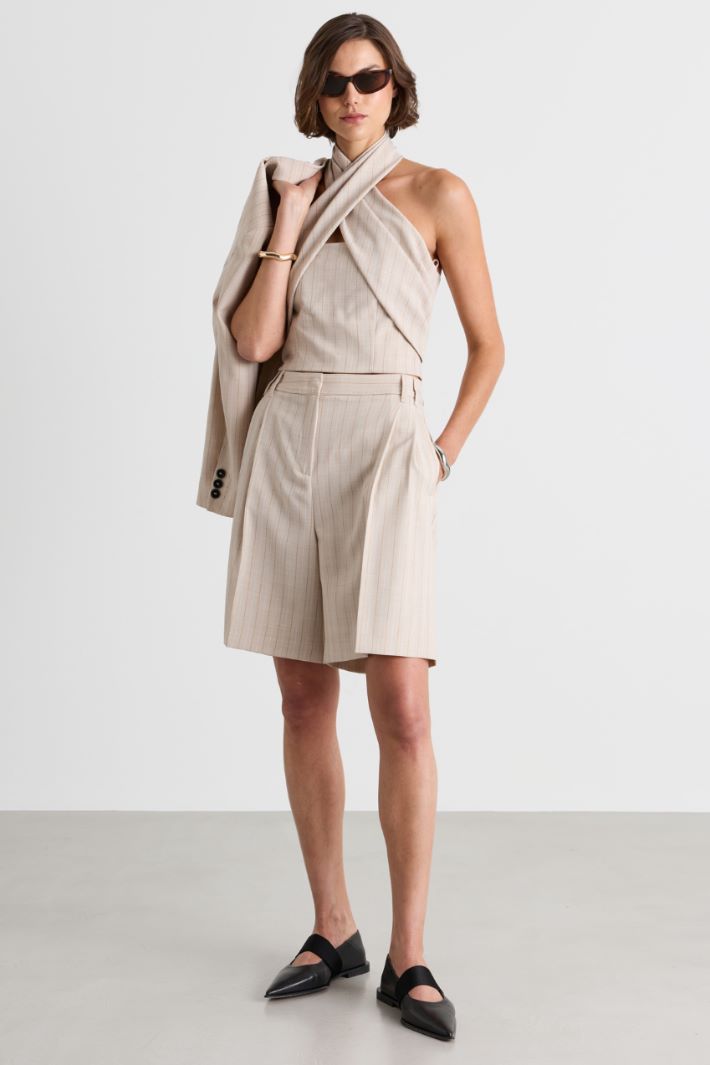 Top corto incrociato - BEIGE - Intrend