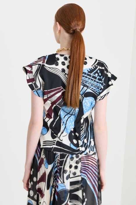 Blusa in raso stampato