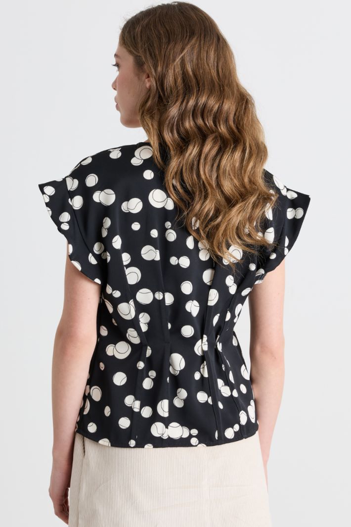 Blusa in raso stampato - NERO - Intrend - 4