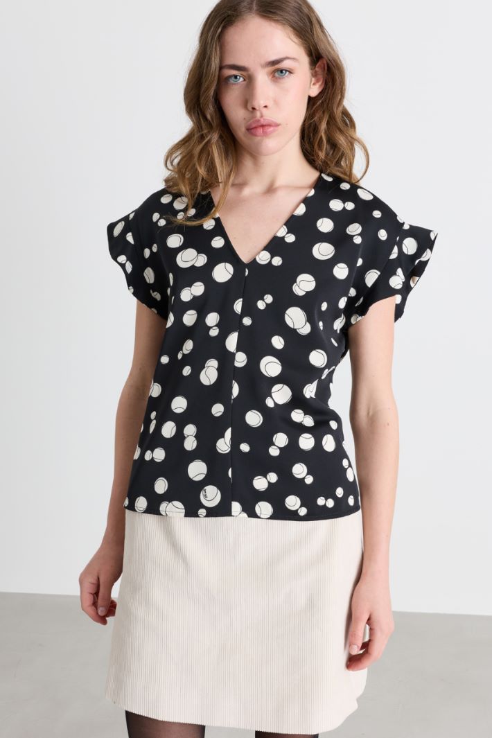 Blusa in raso stampato - NERO - Intrend - 2