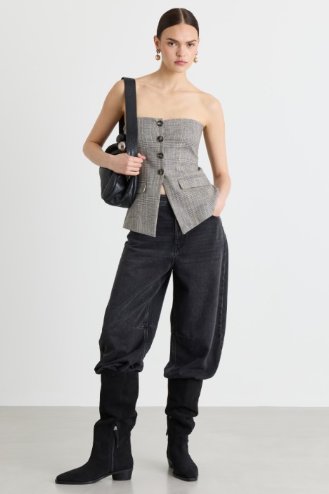 Bustier-Top mit Knopfleiste - Intrend