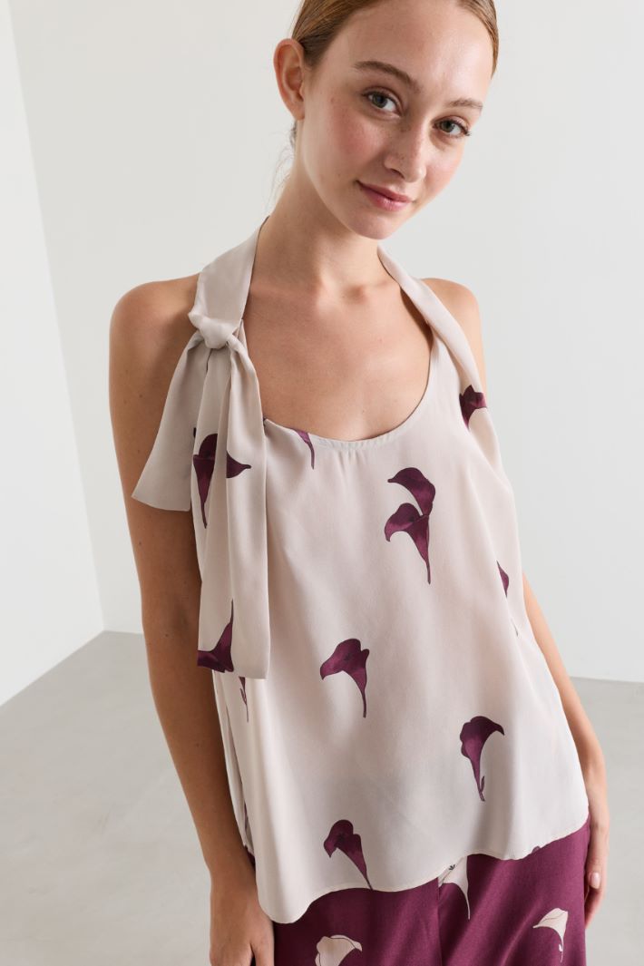 Sash-tie top - PINK - Intrend - 3