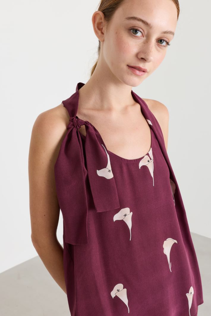 Sash-tie top - BORDEAUX - Intrend - 3