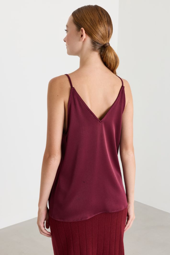 Satin cami top - BORDEAUX - Intrend - 4
