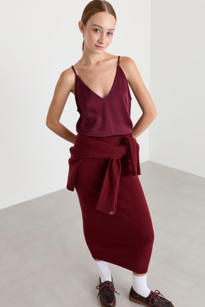 Satin cami top - BORDEAUX - Intrend - 2