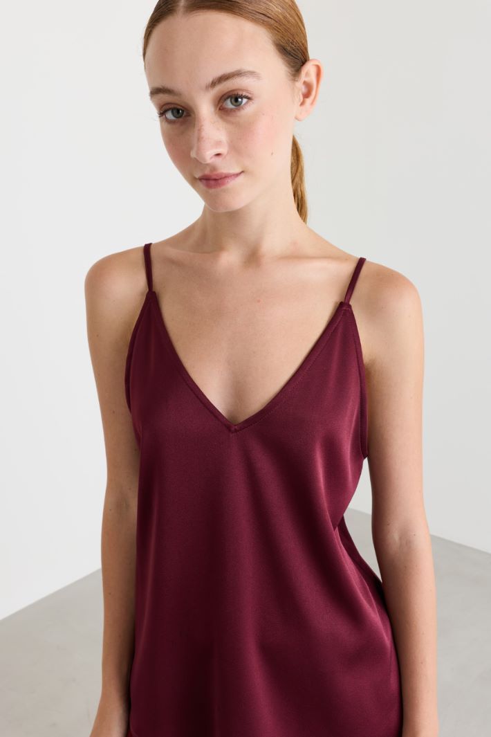 Satin cami top - BORDEAUX - Intrend - 3