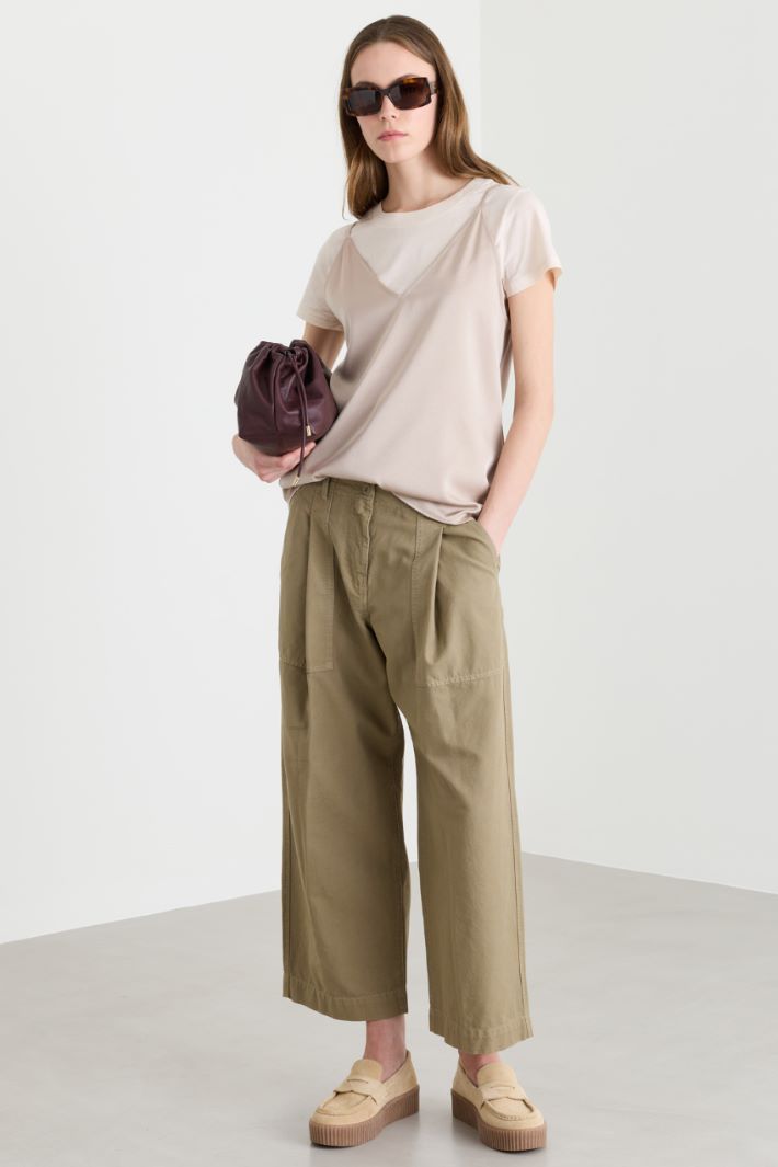 Top sottoveste in raso - BEIGE - Intrend