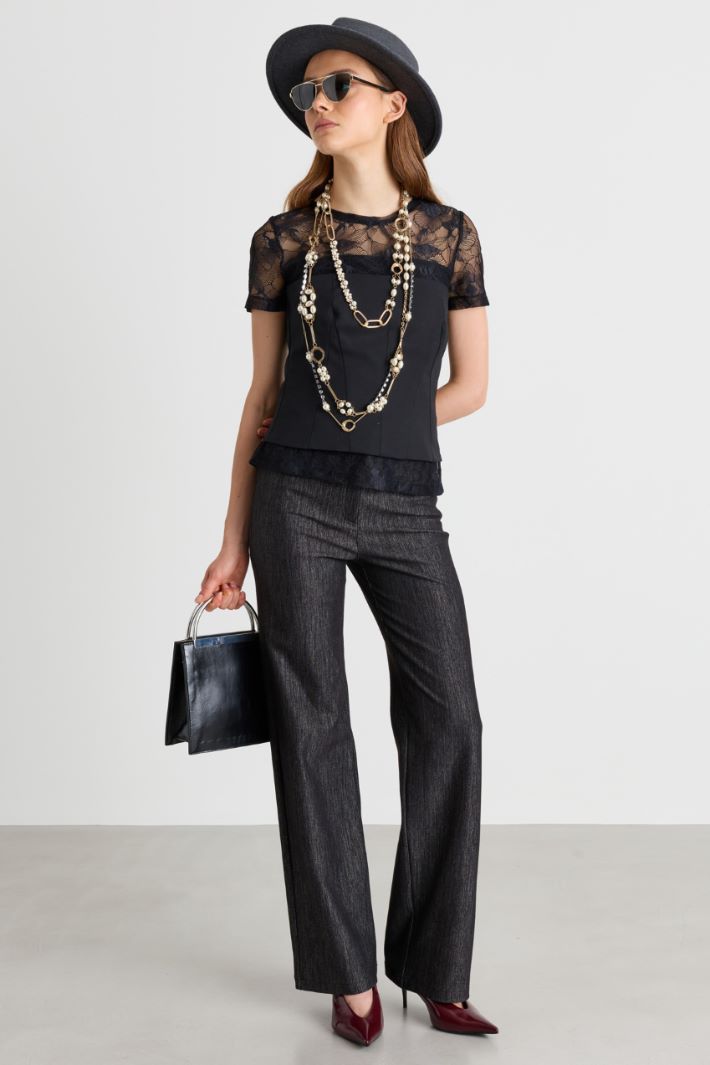 Top bustier in tessuto stretch - NERO - Intrend