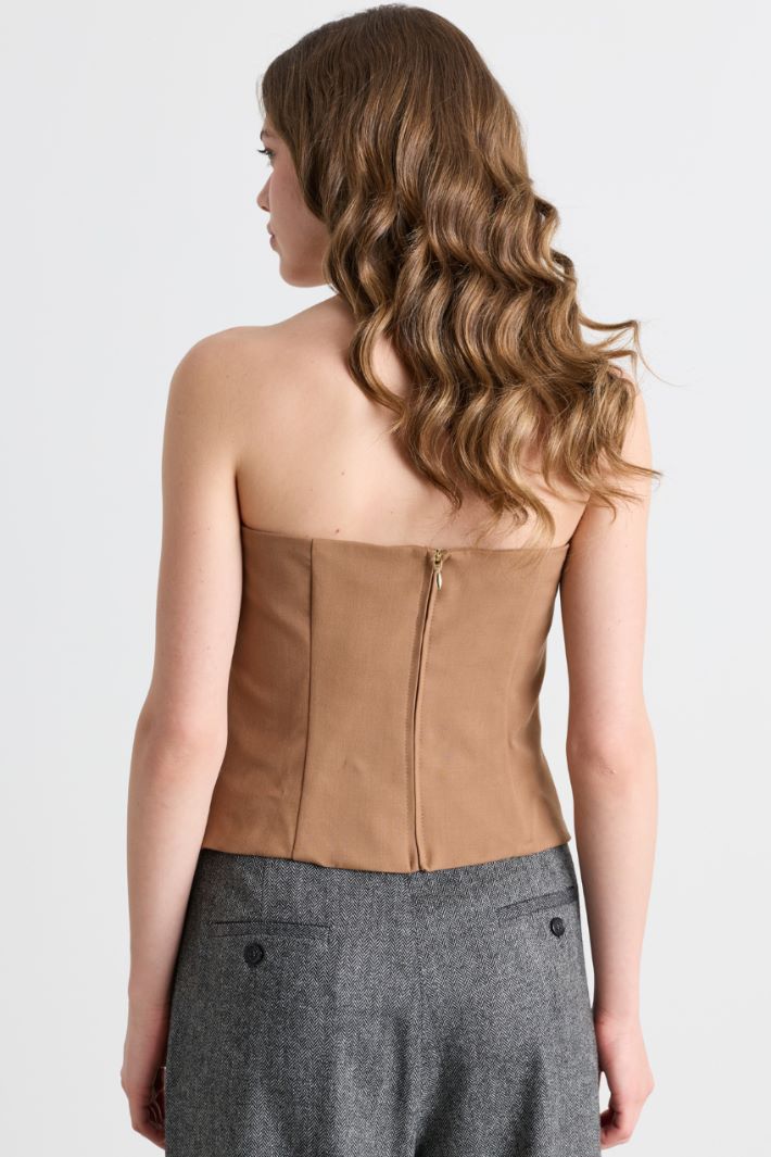 Top bustier in tessuto stretch - CAMMELLO - Intrend - 4