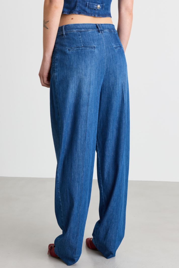 Jean barrel à pinces - BLEU - Intrend - 4
