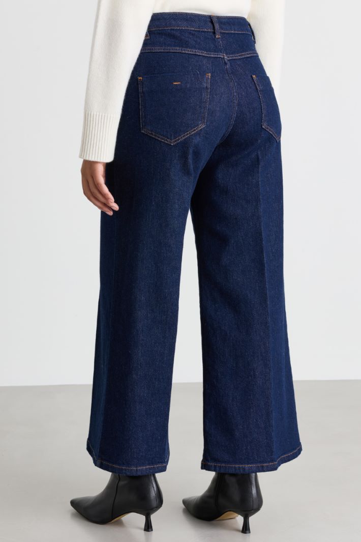 Jean large cropped - BLEU - Intrend - 4