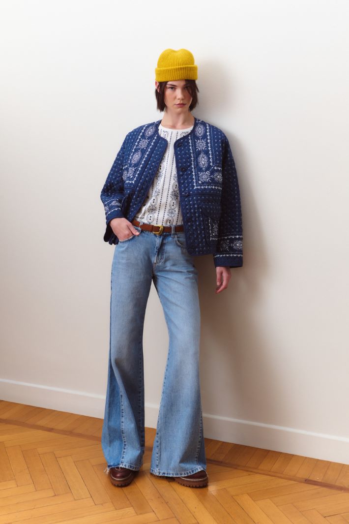Low-rise wide-leg jeans - LIGHT BLUE - Intrend - 5