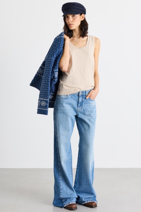 Jeans wide leg a vita bassa - Intrend