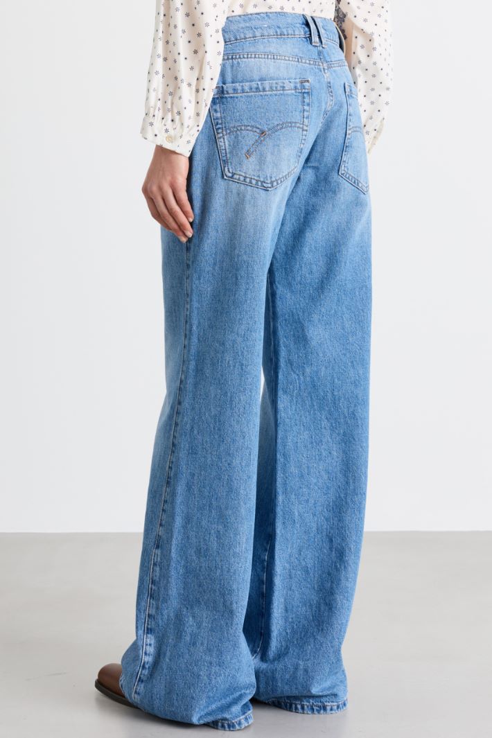Jean wide leg taille basse - BLEU CLAIR - Intrend - 4