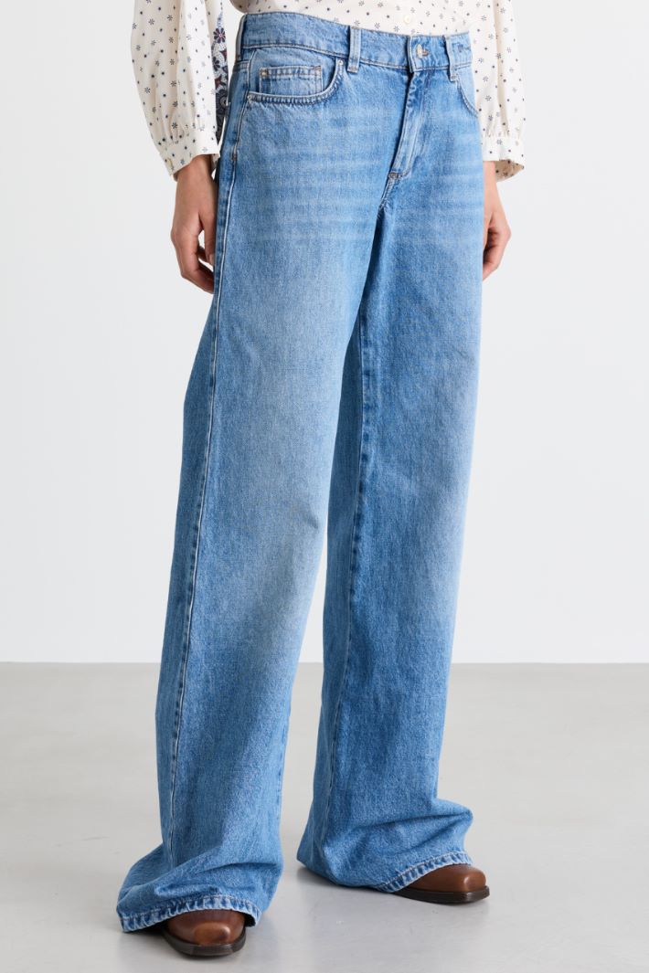 Jean wide leg taille basse - BLEU CLAIR - Intrend - 2
