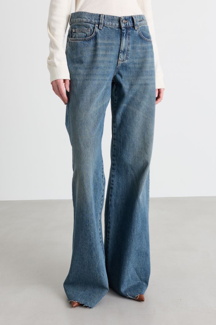 Low-rise wide-leg jeans - BLUE - Intrend - 2