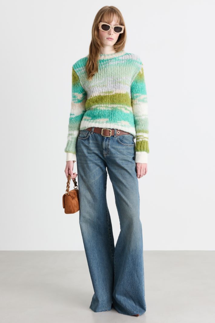 Low-rise wide-leg jeans - BLUE - Intrend