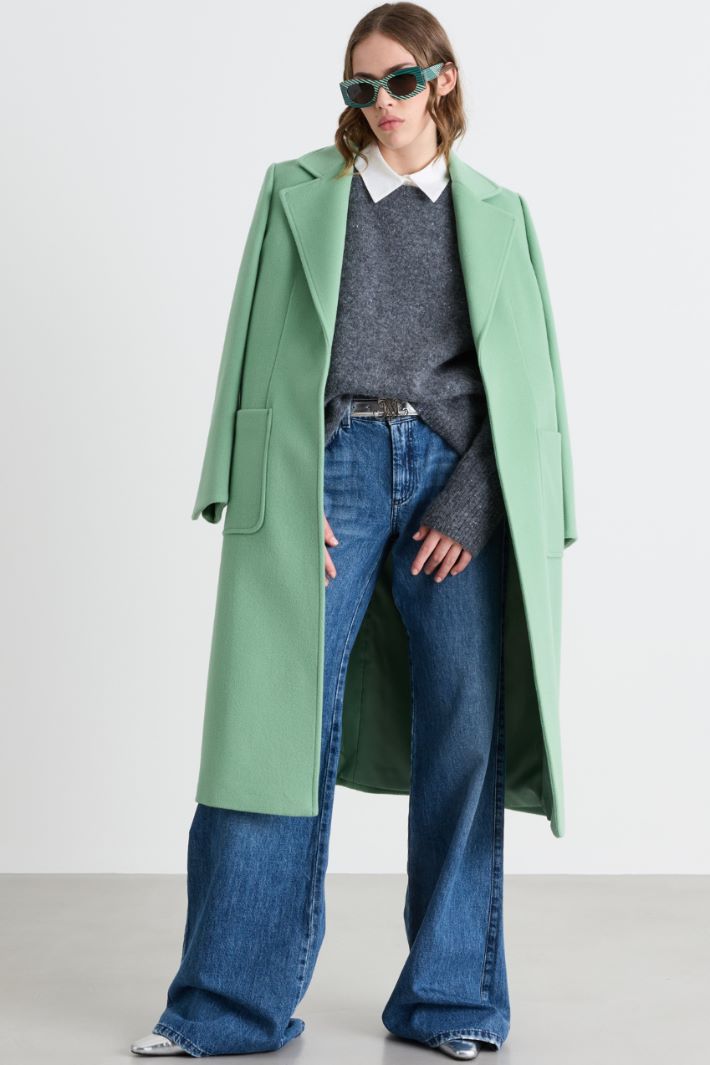 Low-rise wide-leg jeans - LIGHT BLUE - Intrend