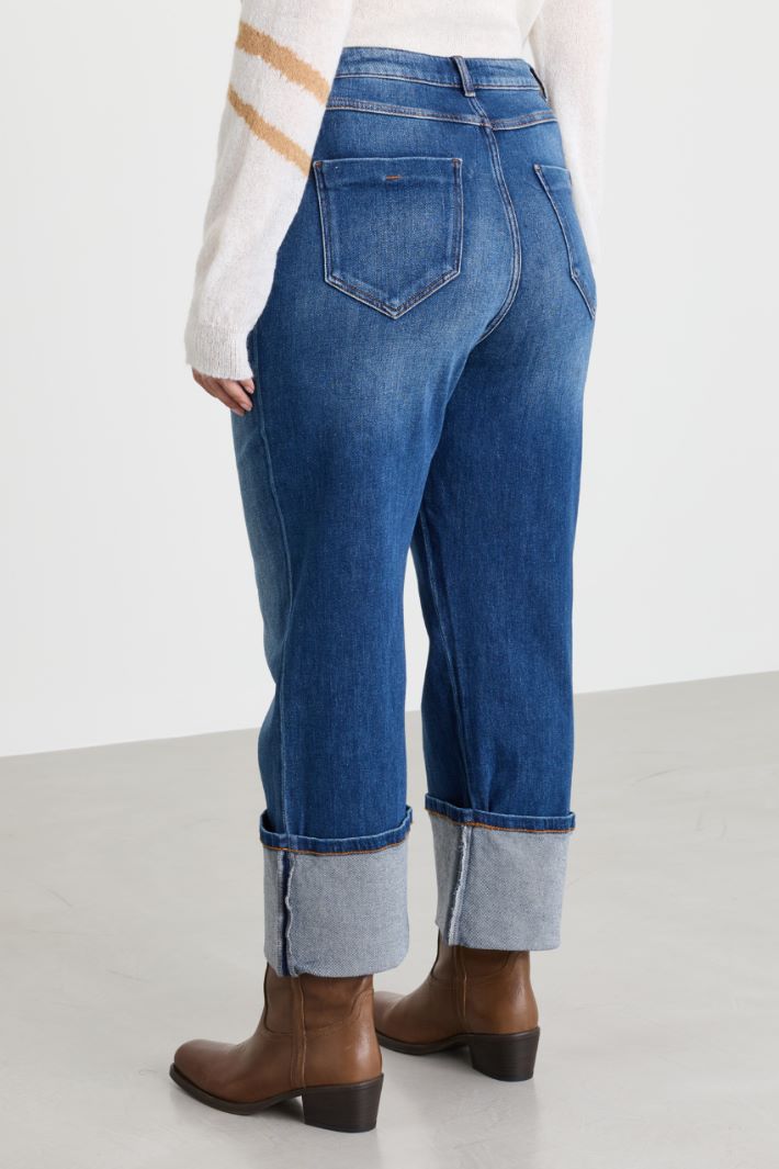 Jean large cropped - BLEU - Intrend - 4