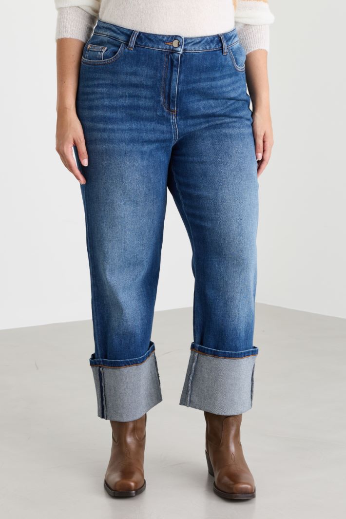 Jean large cropped - BLEU - Intrend - 2