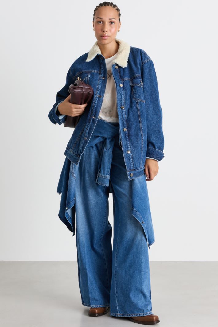 Jean à bandes contrastantes - BLEU CLAIR - Intrend