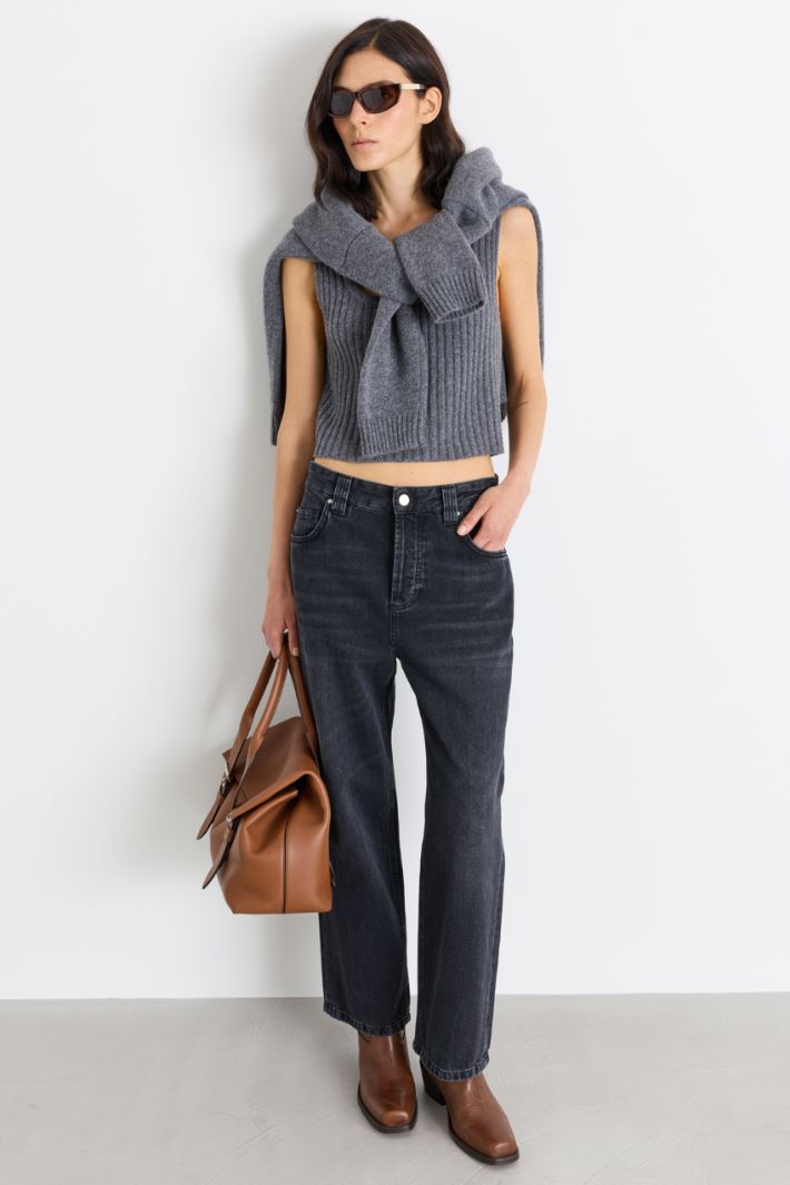 Jean mom - NOIR - Intrend