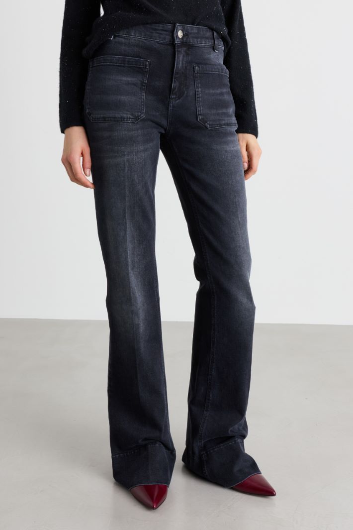 Bootcut-Jeans - SCHWARZ - Intrend - 2
